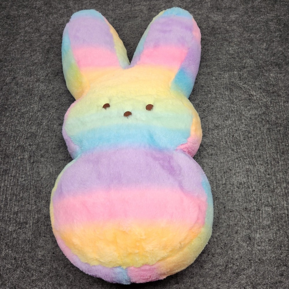Large 21" Stuffed Peeps Bunny Plush Toy Pastel Rainbow Colors Easter Animal